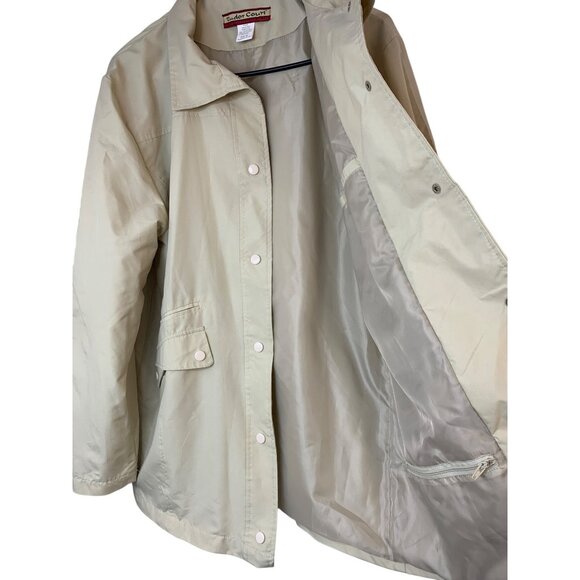 Tudor Court Womens Beige Snap Button Jacket M Lightweight Coat Polyester RA10045 - Picture 5 of 8